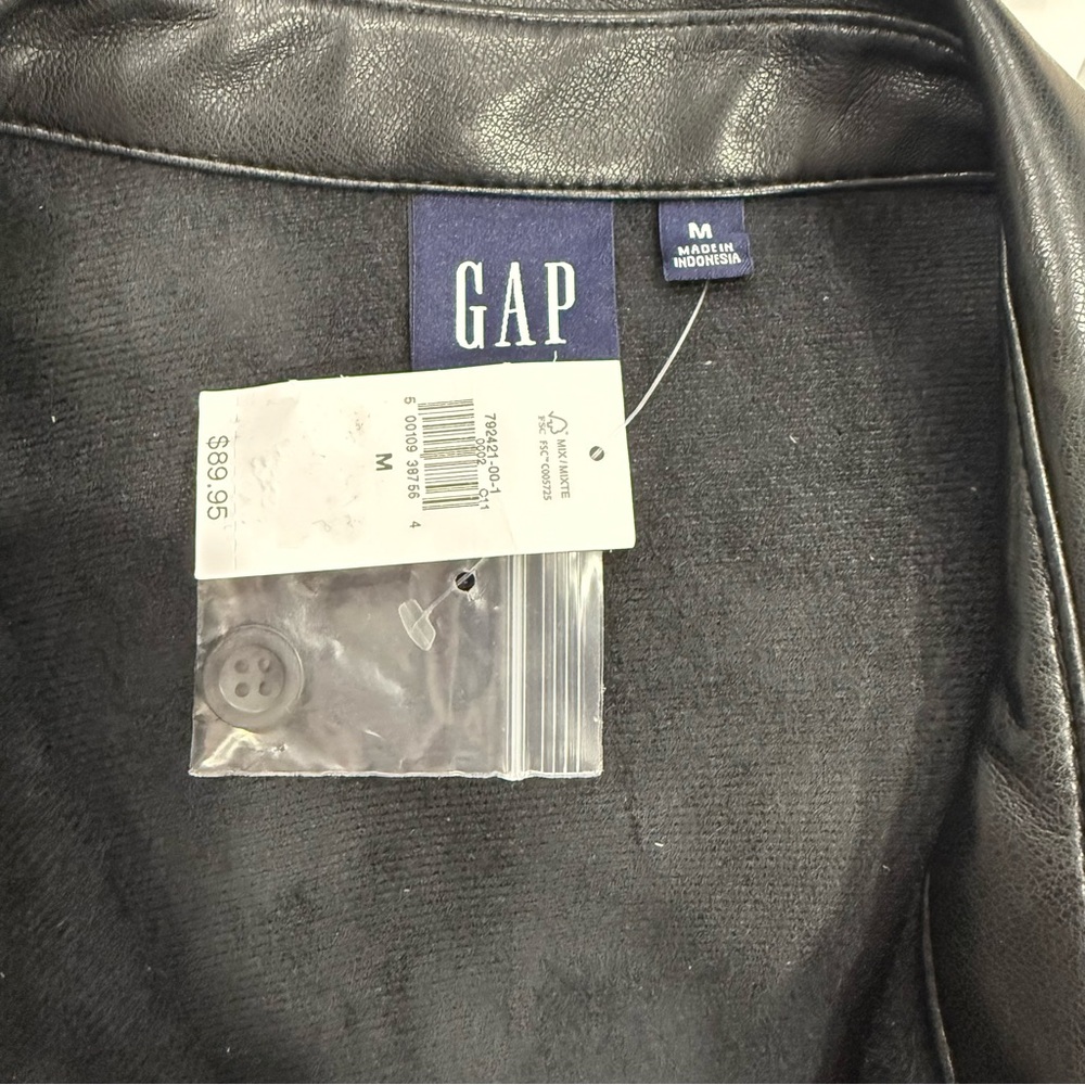 Gap Black Faux Leather Shirt Dress - Picture 4 of 4